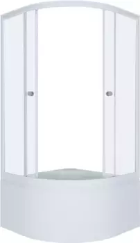 Душевой уголок Triton Ультра 90х90 с поддоном профиль белый стекло прозрачное