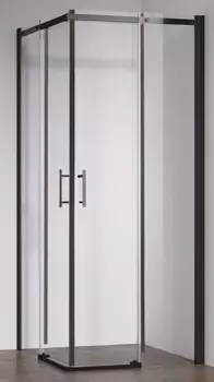 Душевой уголок Veconi Rovigo 100х90 профиль черный стекло прозрачное