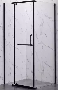 Душевой уголок Veconi Rovigo 80х100 профиль черный, стекло прозрачное