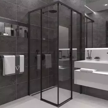 Душевой уголок Veconi Rovigo 80х80, черный (RV47B-80-01-C4)