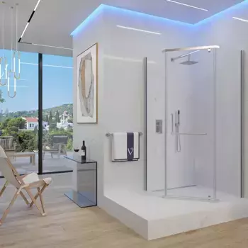 Душевой уголок Veconi Rovigo 80x80 профиль хром стекло прозрачное