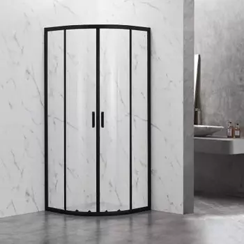 Душевой уголок Veconi RV-202 80x90 профиль черный (RV202B-80-01-C6)