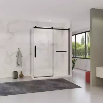 Душевой уголок Vincea Como Soft VSR-1CS1014CLB 140x100 см профиль черный, стекло прозрачное