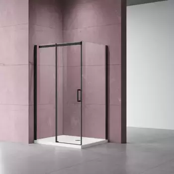 Душевой уголок Vincea Dice 110х90 профиль черный стекло прозрачное