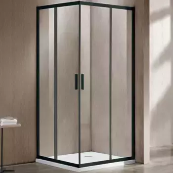 Душевой уголок Vincea Garda 110х80 черный стекло прозрачное
