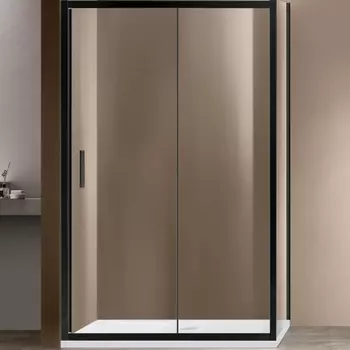 Душевой уголок Vincea Garda 120х80 черный стекло прозрачное