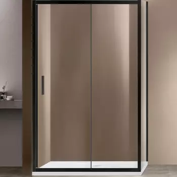 Душевой уголок Vincea Garda 130х90 черный стекло прозрачное