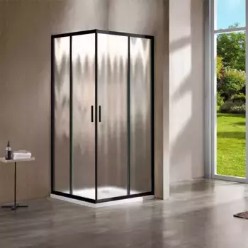 Душевой уголок Vincea Garda VSS-1G900CHB 90x90, профиль чёрный, стекло шиншилла