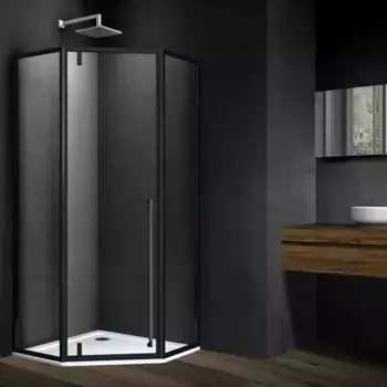 Душевой уголок Vincea Penta VSP-3P900CLB 90x90, профиль чёрный, стекло прозрачное