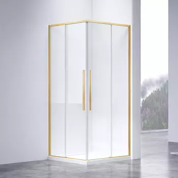 Душевой уголок Vincea Slim-N VSS-4SN8010CLG 100х80, профиль брашированное золото, стекло прозрачное