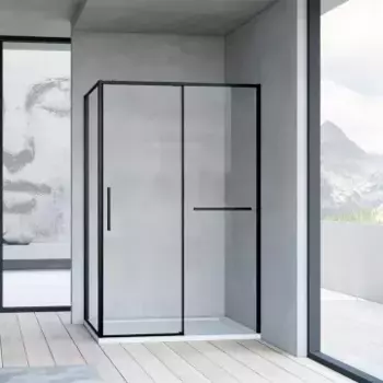 Душевой уголок Vincea Slim Soft VSR-1SS9013CLB 130x90, профиль черный, стекло прозрачное