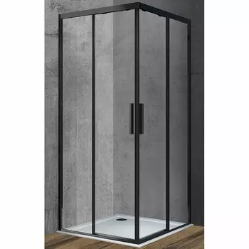 Душевой уголок Vincea Soft VSS-3SO100CLB 100x100, профиль чёрный, стекло прозрачное