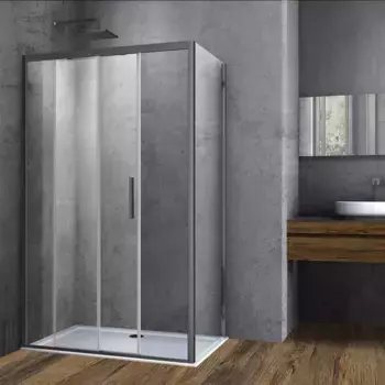 Душевой уголок Vincea Soft 110х90 профиль темный хром стекло прозрачное