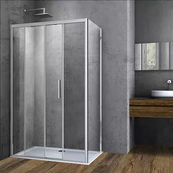 Душевой уголок Vincea Soft 160х90 хром стекло прозрачное