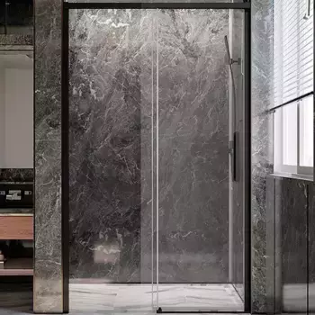Дверь для душевого уголка Veconi Premium Trento PTD-40B 140 см, профиль черный матовый, стекло прозрачное