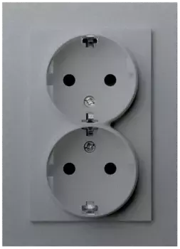 Двойная розетка SHUKO Jasmart с защитными шторками (2P+T) 16A 250V G5504S