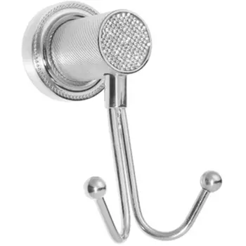 Двойной крючок Boheme Royal Cristal хром с черными кристаллами Preciosa