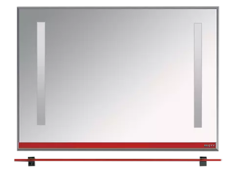 Джулия -120 Зеркало с полочкой 12 мм красное