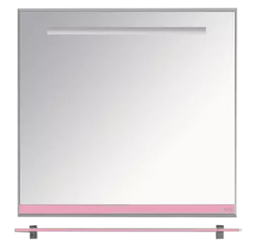 Джулия - 85 Зеркало с полочкой 12 мм розовое
