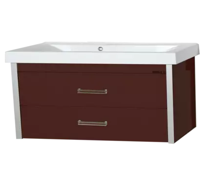 Тумба под раковину подвесная Misty Джулия Qvatro 105 бордовая