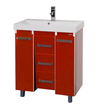 Тумба под раковину напольная Misty Джулия Qvatro 75 Л-Джк01075-0410Ко3 красная