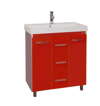 Тумба под раковину напольная Misty Джулия Qvatro 75 красная