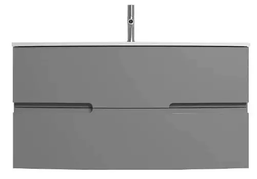 EB1889RU-442 Nona Мебель с интегрированными ручками, глянцевый серый антрацит, 100 см, 2 ящика