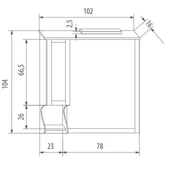 EBAN Arianna/Eleonora/Federica Зеркало в раме со шкафчиком правым без ручек DX 102*104h, цвет noce (НЕ производится!)