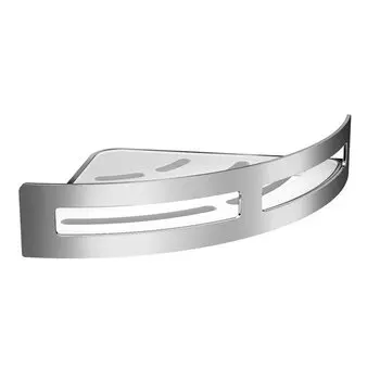 Emco System2 Полочка-решетка угловая, съемная белая вставка, 180x180x45мм, цвет хром