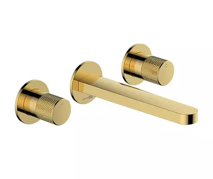 Смеситель для раковины Wasserkraft Ems 7645 С ВНУТРЕННЕЙ ЧАСТЬЮ, глянцевое золото PVD