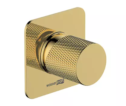 Встраиваемый смеситель для душа и ванны Wasserkraft Ems 7651 С ВНУТРЕННЕЙ ЧАСТЬЮ, глянцевое золото PVD