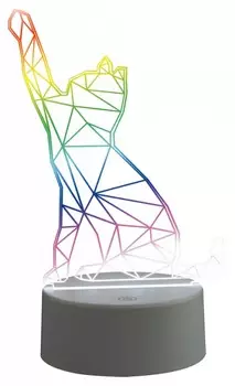 Фигурка светодиодная «Кошка» 25,5x13.5см Uniel ULI-M501 RGB/3AAA Catty/White UL-00007419