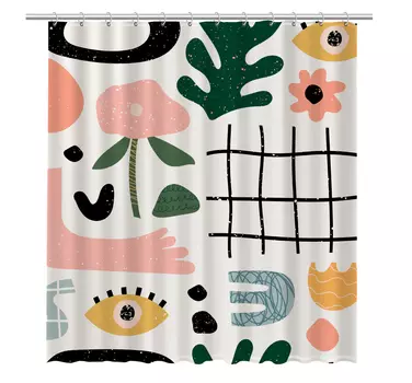 Штора для ванной Fixsen Summer 180x200 белая с рисунком