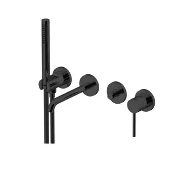 Встраиваемый смеситель для душа и ванны Gattoni Circle Two 9105/91NO С ВНУТРЕННЕЙ ЧАСТЬЮ, nero opaco