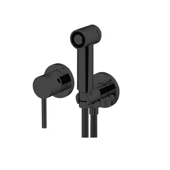 Gattoni Набор гигиен. душ: смеситель встроенный, гигиенич. душевая лейка , выпуск из стены-держатель душа, шланг 150см, цвет: Nero Opaco