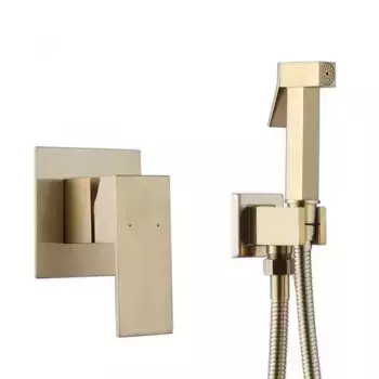 Гигиенический душ Abber Daheim AF8225G со смесителем, С ВНУТРЕННЕЙ ЧАСТЬЮ, золото