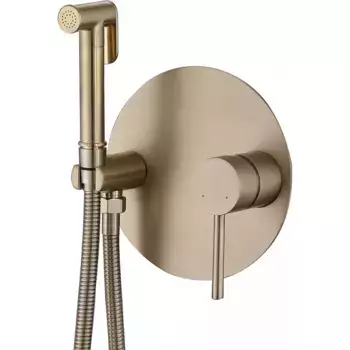 Гигиенический душ Abber Emotion AF8826G со смесителем, С ВНУТРЕННЕЙ ЧАСТЬЮ, матовое золото