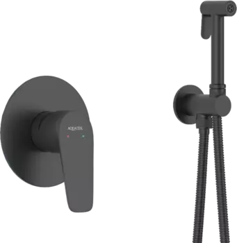 Гигиенический душ AQUATEK Бетта AQ1119MB со смесителем, С ВНУТРЕННЕЙ ЧАСТЬЮ, матовый черный