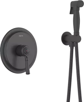 Гигиенический душ AQUATEK Классик AQ1519MB со смесителем, С ВНУТРЕННЕЙ ЧАСТЬЮ, матовый черный