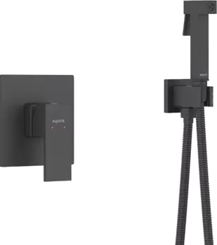 Гигиенический душ AQUATEK Либра AQ1619MB со смесителем, С ВНУТРЕННЕЙ ЧАСТЬЮ, матовый черный