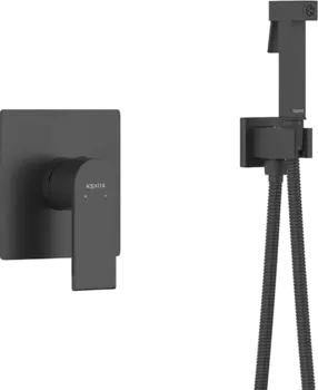 Гигиенический душ AQUATEK Лира AQ1419MB со смесителем, С ВНУТРЕННЕЙ ЧАСТЬЮ, матовый черный