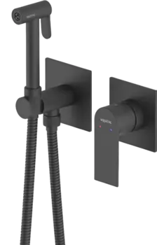 Гигиенический душ AQUATEK Лира AQ1420MB со смесителем, С ВНУТРЕННЕЙ ЧАСТЬЮ, матовый черный