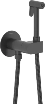 Гигиенический душ AQUATEK Оберон AQ1024MB со смесителем, С ВНУТРЕННЕЙ ЧАСТЬЮ, матовый черный