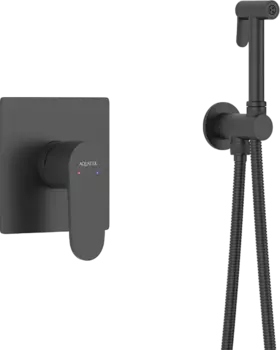Гигиенический душ AQUATEK Оберон AQ1219MB со смесителем, С ВНУТРЕННЕЙ ЧАСТЬЮ, матовый черный