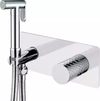 Гигиенический душ Boheme Stick 127-WCR со смесителем, С ВНУТРЕННЕЙ ЧАСТЬЮ, white, diamond chrome