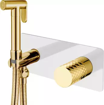 Гигиенический душ Boheme Stick 127-WG со смесителем, С ВНУТРЕННЕЙ ЧАСТЬЮ, white, diamond gold