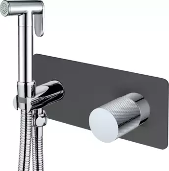 Гигиенический душ Boheme Stick 127-BCR.2 со смесителем, С ВНУТРЕННЕЙ ЧАСТЬЮ, black, touch chrome