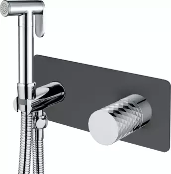 Гигиенический душ Boheme Stick 127-BCR со смесителем, С ВНУТРЕННЕЙ ЧАСТЬЮ, black, diamond chrome