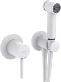 Гигиенический душ Kludi Bozz 389985376 со смесителем, С ВНУТРЕННЕЙ ЧАСТЬЮ, белый матовый