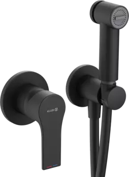 Гигиенический душ Kludi Zenta SL 489983965 со смесителем, С ВНУТРЕННЕЙ ЧАСТЬЮ, черный матовый